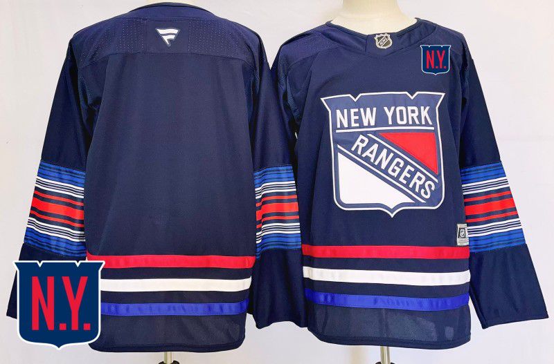 Men New York Rangers Blank Blue Fanatics 2025 NHL Jersey style 1->new york rangers->NHL Jersey